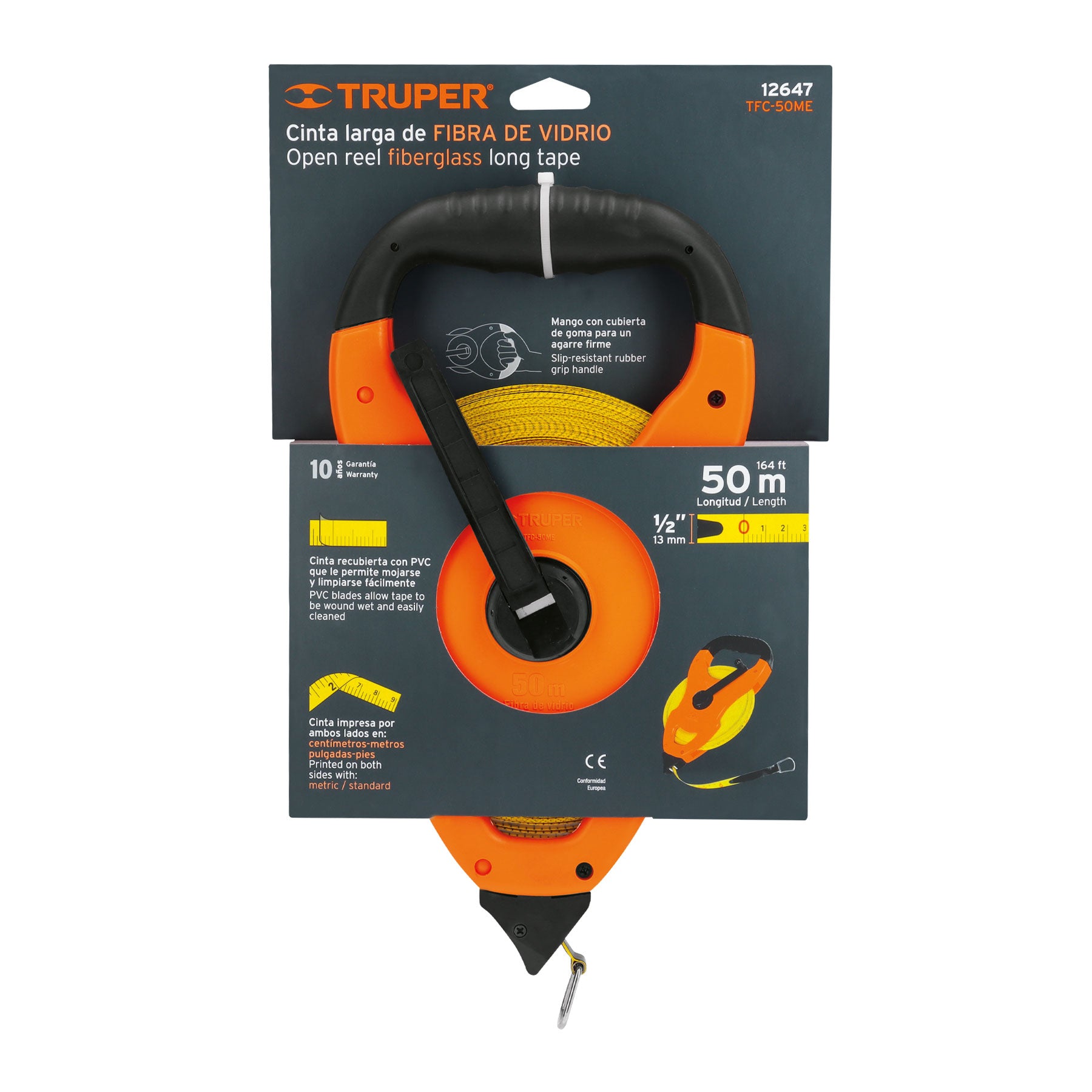 Huincha Tipo Cruceta 50 Mts C/Cinta Fibra Vidrio TFC-50ME
