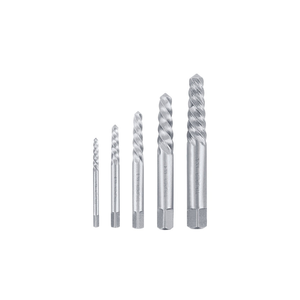 Juego con 5 Extractores de Tornillos