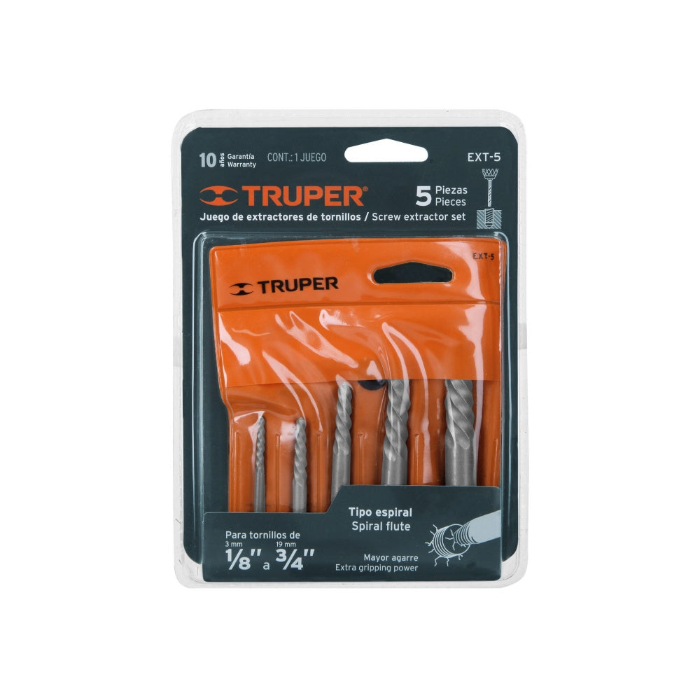 Juego con 5 Extractores de Tornillos