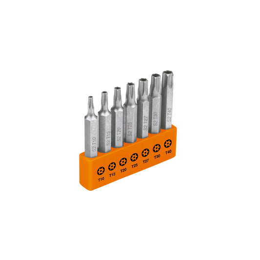 Juego de 7 Puntas Torx Combinadas c/seguro largo 2"