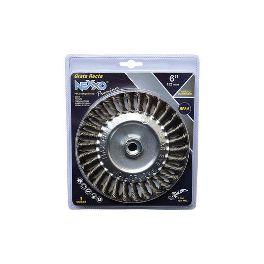 Grata Circular Plana Trenzada Acero Carbono 4 1/2" y 6"