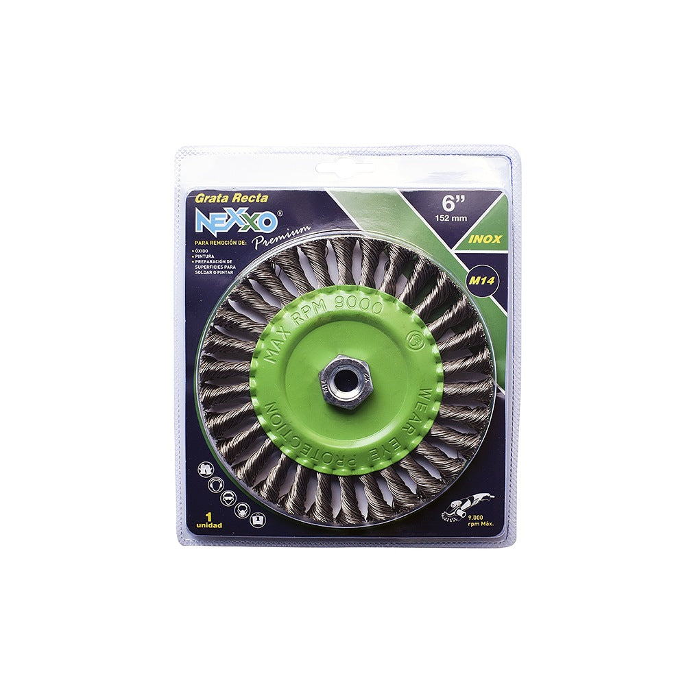 Grata Circular Plana Trenzada Acero Inox 4 1/2" y 6" 