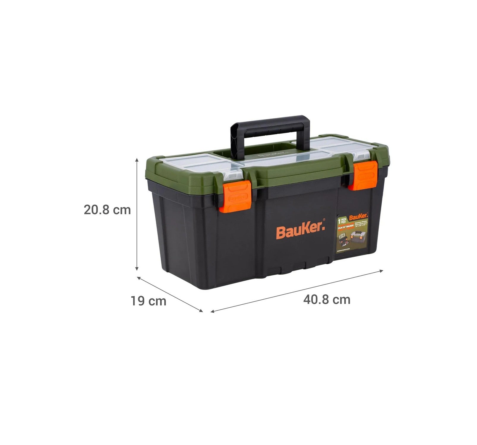 Caja de Herramientas 16" Bauker