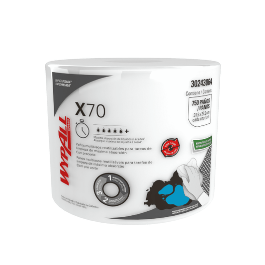 Toalla Multiusos WypAll X70 Jumbo 750 Paños 31,5x21,5 cm