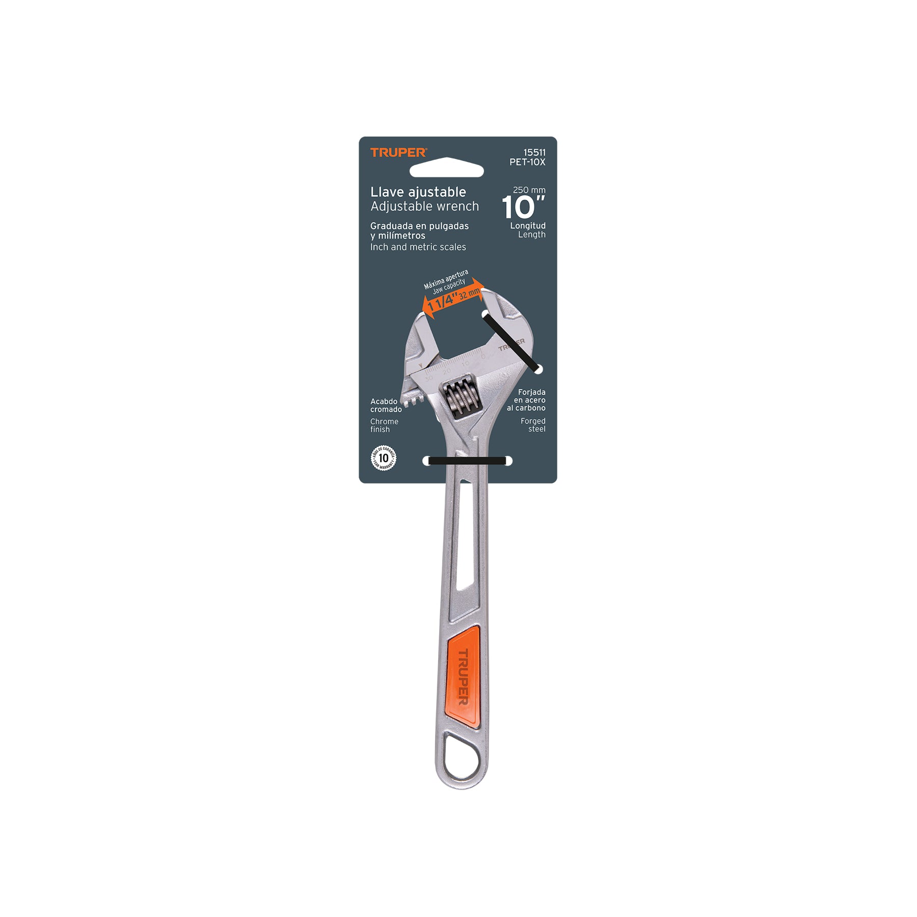 Llave Ajustable 10" Cromada