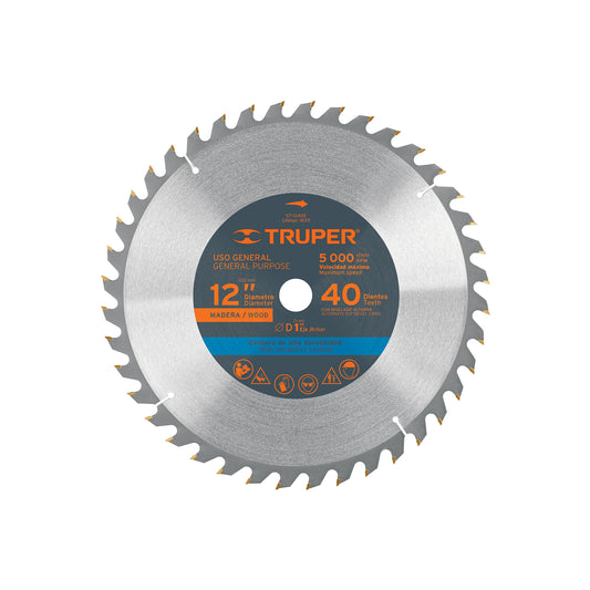 Disco Sierra 12" para madera 40 dientes