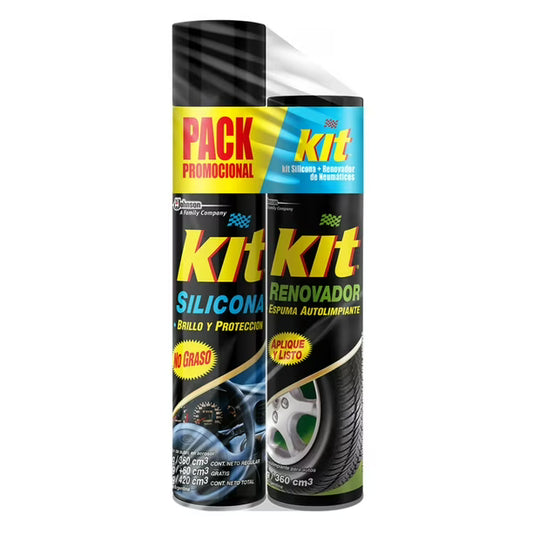 Kit Silicona para Auto Aerosol 420 ml + Renovador 360 ml