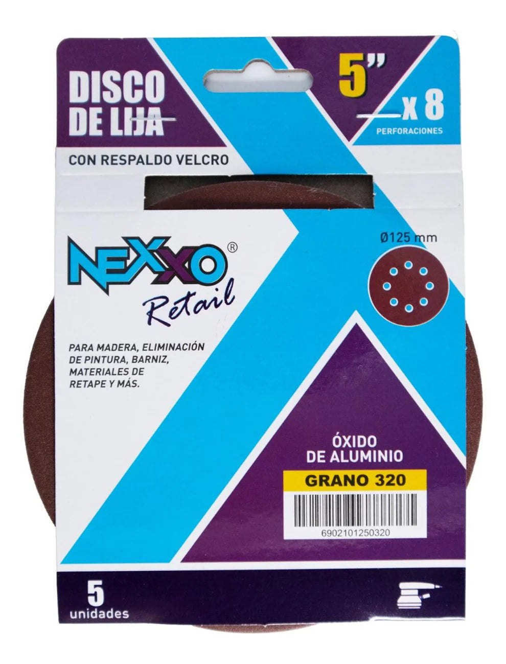 Pack 5 Discos De Lija Con Velcro 5'' (125mm) G320