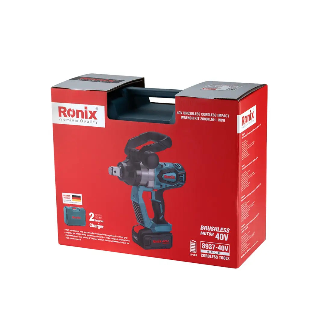Kit Llave de Impacto Inalámbrica 8937 – 1" 40V 2.000 RONIX