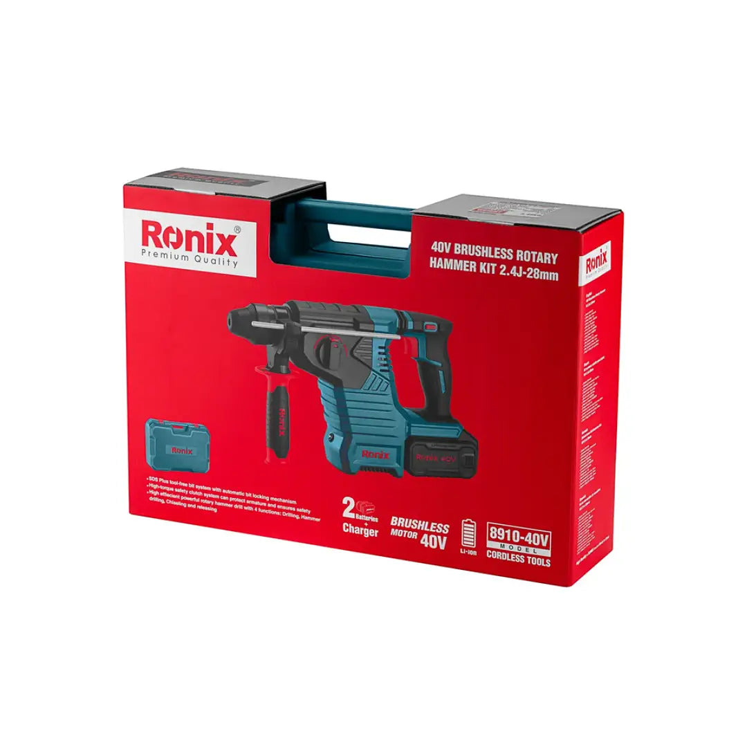 Kit Rotomartillo Inalámbrico 8910 – SDS-Plus 28 mm RONIX