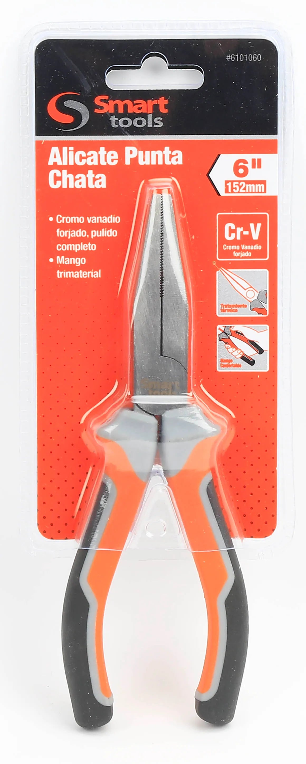 Alicate Punta Plana 6" CR-V Smart Tools