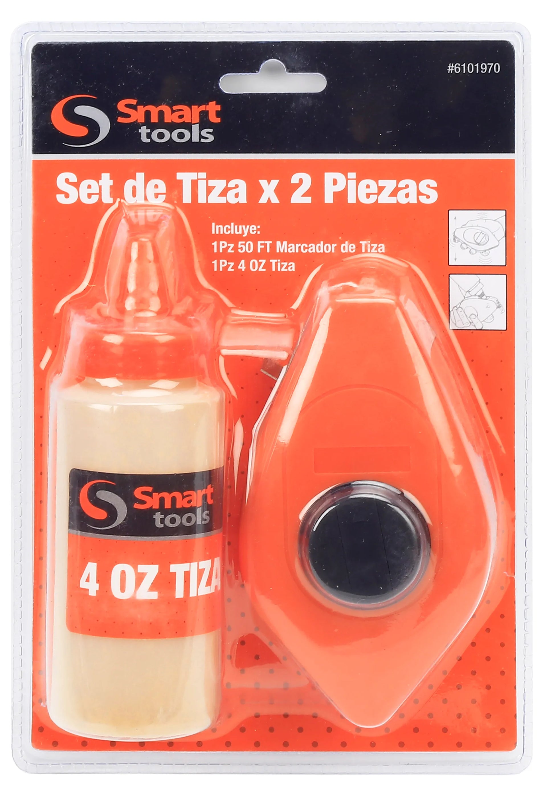 Tizador Caja Plástica 15 m con Tiza Smart Tools