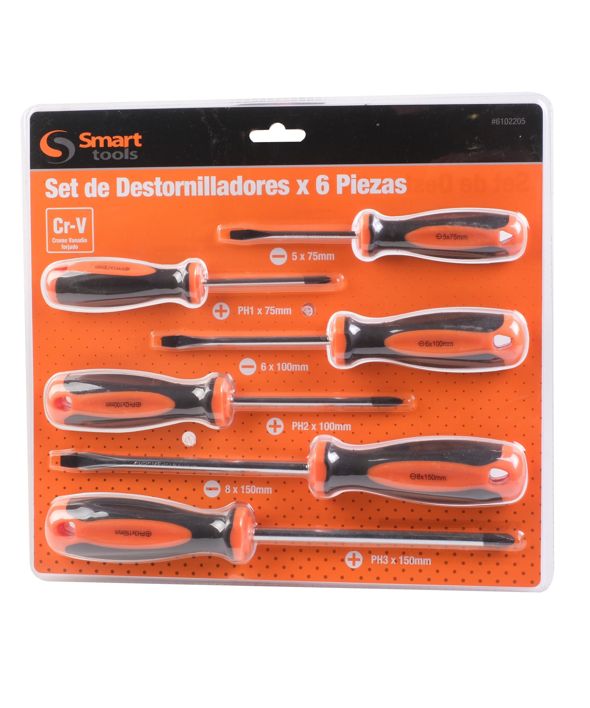 Juego Destornilladores PH/PL 6 Piezas CR-V Smart Tools