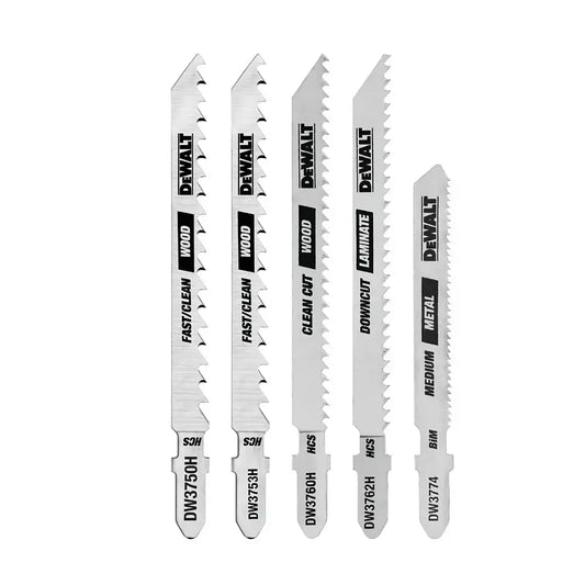 Hoja Sierra Caladora set 5 Piezas corte tipo T DEWALT