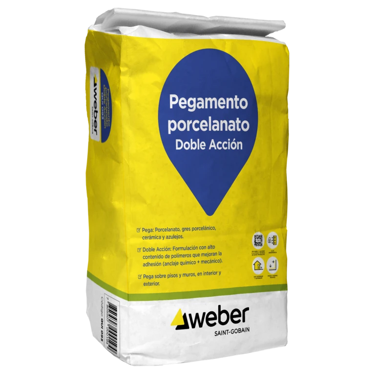 Pegamento porcelanato doble acción Weber saco 25kg