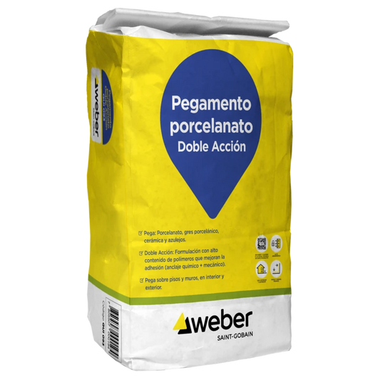 Pegamento porcelanato doble acción Weber saco 25kg