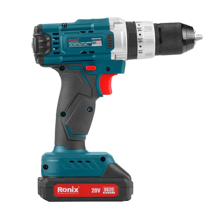 Taladro inalámbrico RONIX RS-8620 20V kit 53 piezas